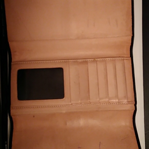 VTG Coach Soho Black Leather Trifold Large Buckle Buckle Front Wallet . - Picture 4 of 5